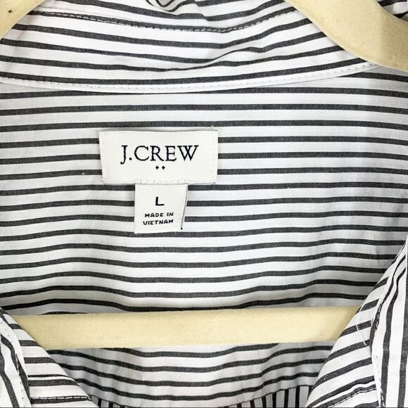 JCREW Long Sleeve Black/White Striped Cotton Pop-Over Tunic EUC - Picture 8 of 15